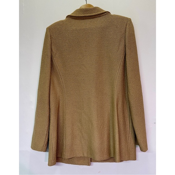 St John Blazer Brown knit gold accent buttons Sz 12 - Picture 2 of 5